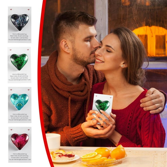 Valentine's Gift under $5! Cagogo Valentine's Day Pocket Heart Gift, Graduated Color Hug Love Token, Romantic Present for Girlfriend Boyfriend, Anniversary Wedding Party Favor