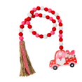 thumbnail image 1 of Valentine's Gift Valentine's Day Wooden Bead Garland with Tassel Gnome Car Heart Tags Farmhouse Rustic Natural Beads Jute Rope Wedding Party Home Decor Gifts, 1 of 9
