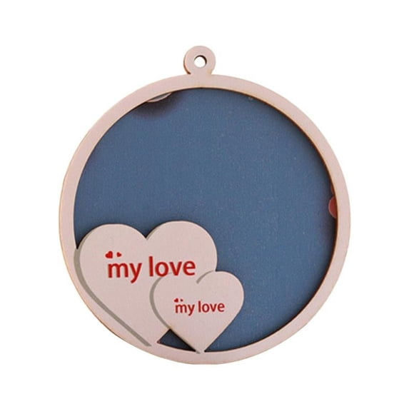 Valentine's Gift Valentine's Day Wooden Chip with Hole Heart Shaped Love Pattern Ornament for DIY Wood Pendant Couple Festival Gift Supplies Handmade Carfts