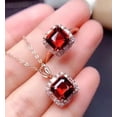 thumbnail image 1 of Valentine's Gift For Women's Mix Jewelry Set 14K Rose Gold Plated Lab Created Red Garnet 3Ct Asscher Cut, 1 of 4