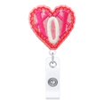 thumbnail image 1 of Valentine's Gift ID Card Lanyards Felt Badge Reel Retractable Badge Holder for Xmas Party Gifts, 1 of 1