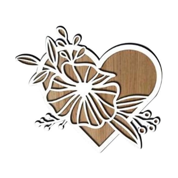 Valentine's Gift Wood Coaster Heart Shaped Unique Cup Pads Valentine's Day Drinks Coaster