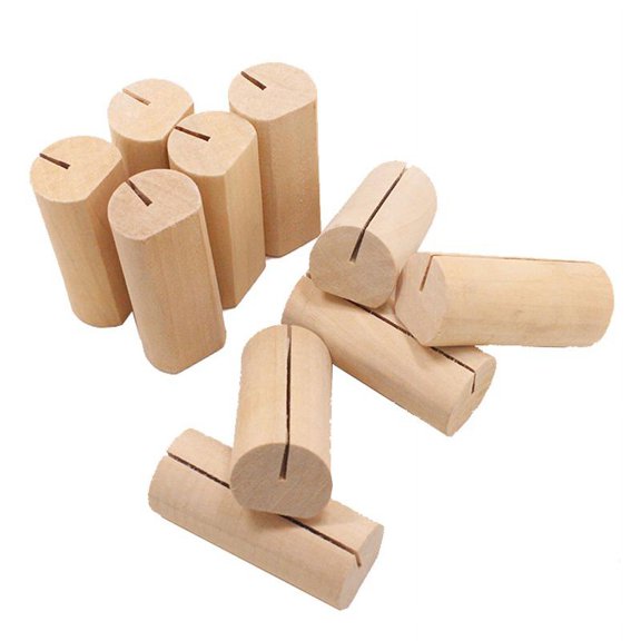 Valentine's Gift Wood Sign Place Card Holders for Wedding Centerpieces Tabletop Decor 10 Pieces
