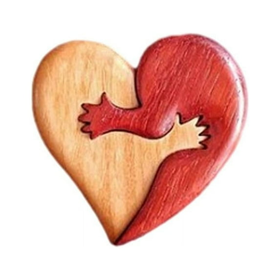 Valentine's Gift Wooden Love Heart Figurine Sculpture Valentine's Day Gift for Your Loved Ones