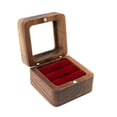 thumbnail image 1 of Valentine's Gifts Box Wooden Ring Box Engagement Ring Box with 2 Slots Wedding Ring Box with Glass Lid Small Ring Case Gift Boxes Rustic Ring Bearer Holder for Engagement Proposal Wedding Ceremony, 1 of 8