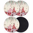 thumbnail image 1 of Valentine's Gnomes Coasters Set of 4, Absorbent Coasters for Drinks, Weeping Eucalyptus Pink Red Love Heart Rustic Coaster for Desk Coffee Table Protection, Home Decor House Warming Gifts 4", 1 of 8