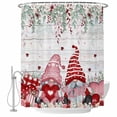 thumbnail image 1 of Valentine's Gnomes Shower Curtain, Waterproof Shower Curtains for Bathroom, Weeping Eucalyptus Pink Red Love Heart Vintage Washable Fabric Bathtub Curtain Set Bath Decor with 12 Hooks 72"x78", 1 of 8