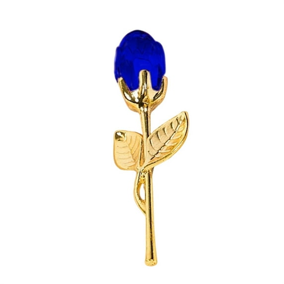 Valentine's Golden Metal Rose Flower, Decorative Crystal Tulip with Leaves, Romantic Gift