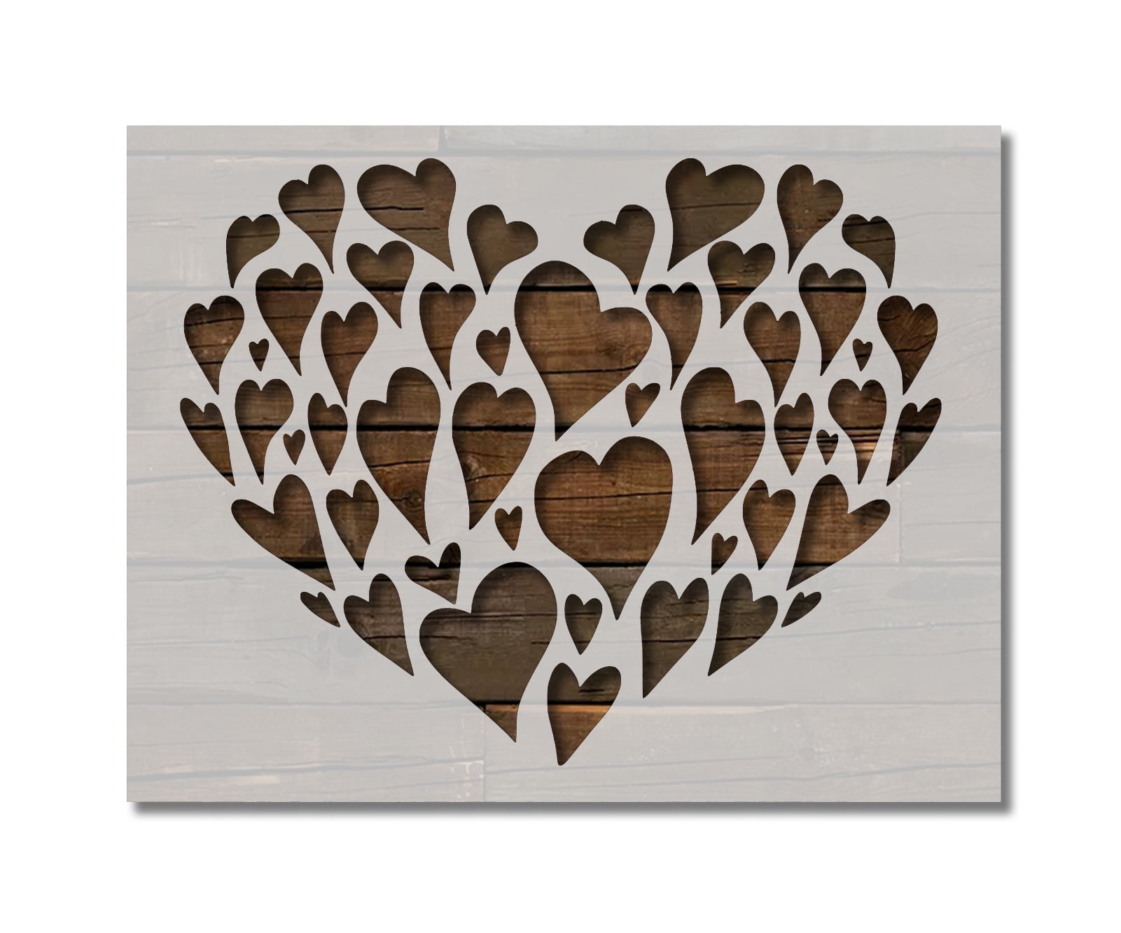 Valentine's Hearts Pattern Stencil Template Reusable 8.5 x 11 Inches ...