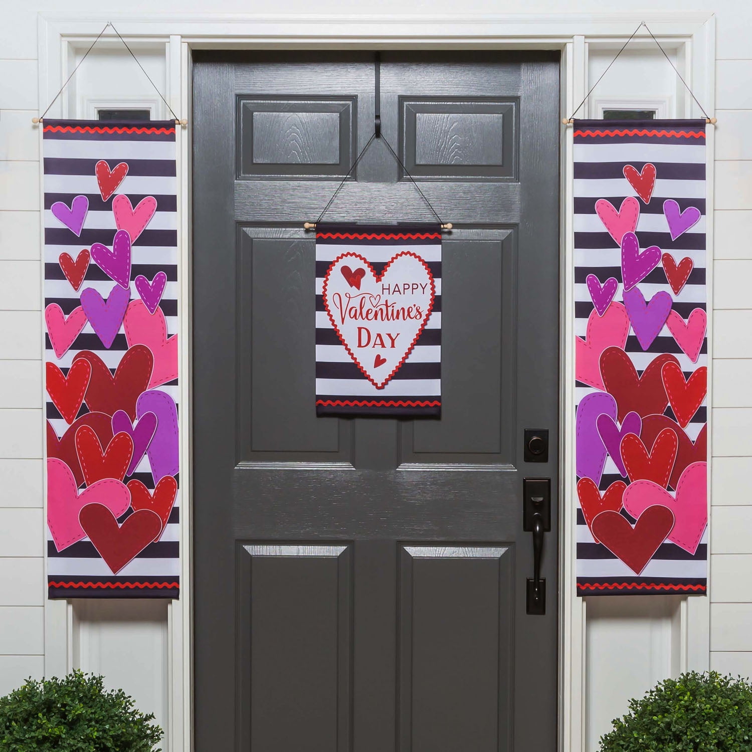 Valentine's Hearts and Stripes Door Banner Kit
