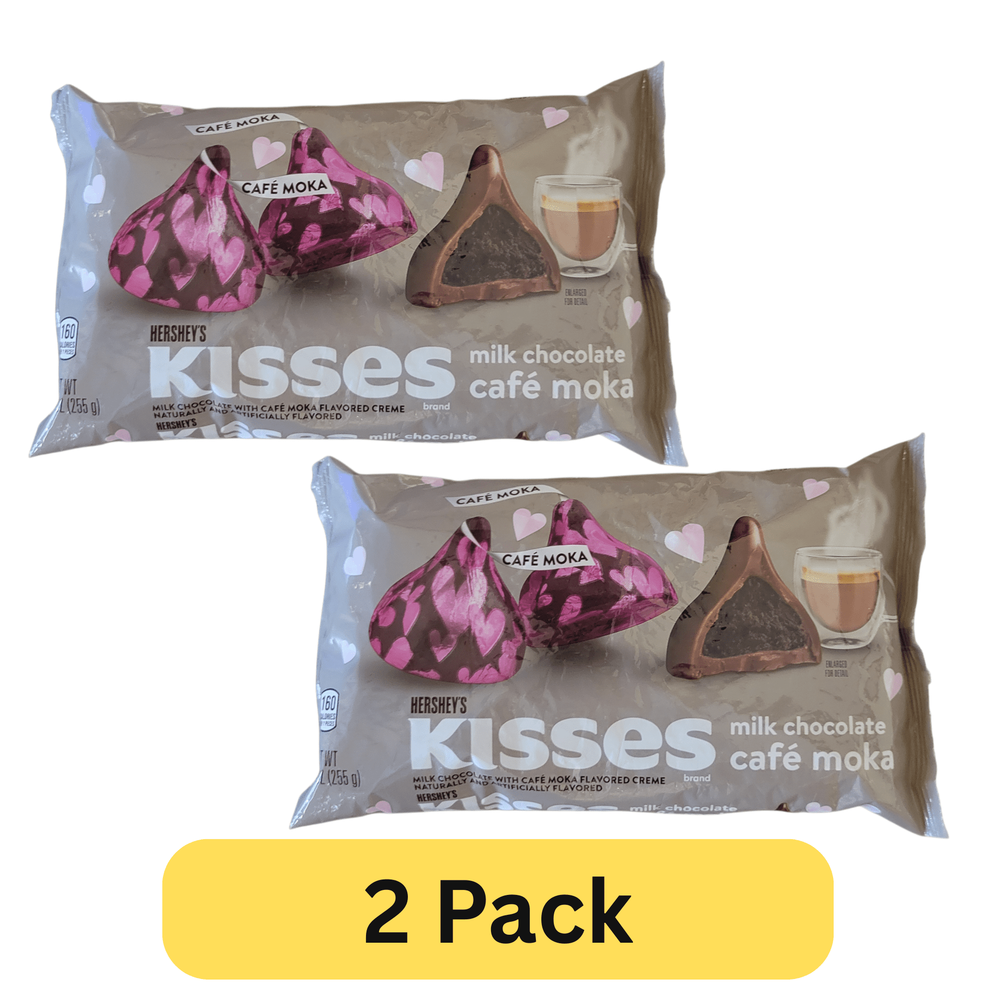 Valentine's Hershey's Kisses Milk Chocolate Caf Moka 9 oz Bag - Pack of 2