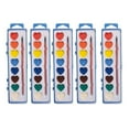 thumbnail image 1 of Valentine’s Kids Watercolor Paint Set, 8-Color Heart-Shaped Solid Pigment (3/5pc Options), Portable Square Box Art Supplies with Brush, Non-Toxic Children’s Painting Kit, 1 of 1