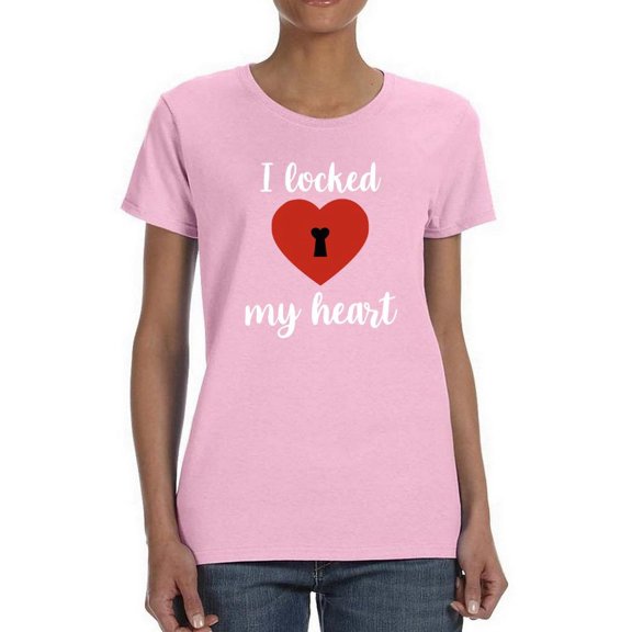Valentine's Locked Heart T-Shirt Women -Smartprints Designs, Female Large