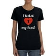 thumbnail image 1 of Valentine's Locked Heart T-Shirt Women -Smartprints Designs, Female x-Large, 1 of 4