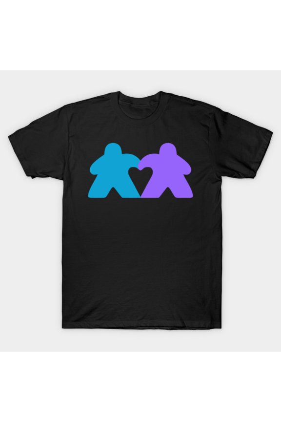 Valentine's Meeples Heart Tabletop Board Game Tokens Romance Love Art Unisex T-Shirt, up to size 3XL.