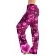 thumbnail image 1 of Valentine's Pajama Bottoms for Women Heart Print Soft Lounge Pants Drawstring Jogger Wide Leg Pajama Pants, 1 of 7