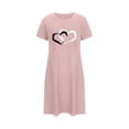 thumbnail image 1 of Valentine's Pajamas for Women Heart Print Oversized Short Nightgown Short Sleeve Nightdress, 1 of 2