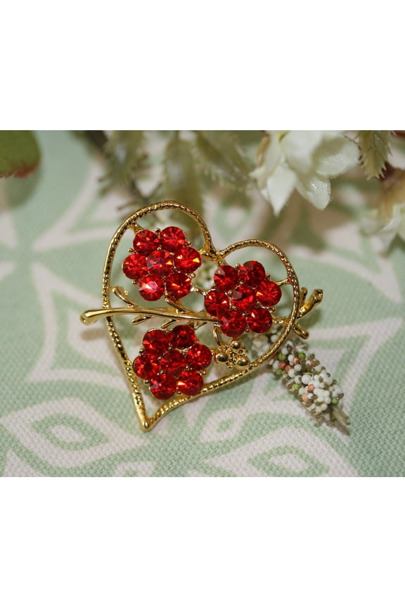 Valentine's Rhinestone Heart Pin Brooch Valentine's Day Jewelry Gift For Her