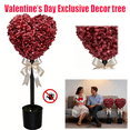 thumbnail image 1 of Valentine's Romantic Heart Topiary, 29.5" Artificial Boxwood Plant with Pot, Reusable & Space-Saving Decor for Bedroom & Garden Accent（1PC）, 1 of 6