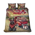 thumbnail image 1 of Be My Valentine's Scottish Terrier Truck Full of Love Flower Balloon Quilt Bedding Set Scottie Dog Lover Gifts 1 Blanket Bed Cover 2 Pillowcases - 02029, 1 of 5