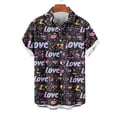 thumbnail image 1 of Valentine's Shirts for Men, Heart Print Short Sleeve Shirt Men Casual Fashion Turndown Collar Valentine's Day Printing Short Sleeved Button Shirt Tops Blouse, 1 of 4