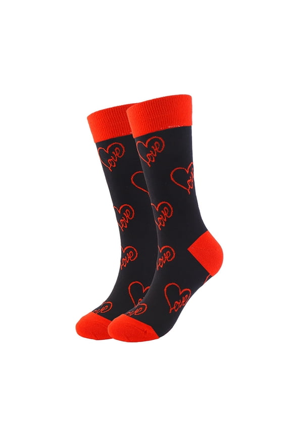 Valentine's Socks, Women's Heart Lips Pattern Socks, Cotton Crew Novelty Socks, Funny Socks for Couples, Valentine's Day, Gift, His And Hers Matching, Romantic Gift Baberdicy, Ideal for Women