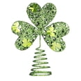 thumbnail image 1 of Valentine's & St. Patrick's Day Mini Tree Topper - Heart & Shamrock Glitter Iron Ornaments, Red & Green Metal Holiday Decor for Irish Festival Party & Seasonal Tabletop Trees, 1 of 6