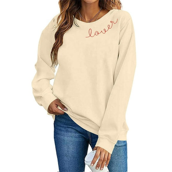 Valentine's Sweatshirt for Women Cute Heart Love Shirt Graphic Tees Raglan Long Sleeve Pullover Tops