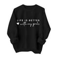 thumbnail image 1 of Valentine's Sweatshirts for Women Love Letter Heart Printed Pullover Tops Crew Neck Long Sleeve Shirts Lightweight Loose Tees Casual Trendy Outfits Couple Hoodies Clothes Lover Gift Black XL, 1 of 6