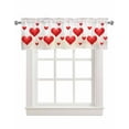 thumbnail image 1 of Valentine's Sweeping Love Linen Curtain Valance for Bedroom/Bathroom/Kitchen/Office/Living/Dining Room Windows,Red Fantasy Gradient Color Rod Pocket Topper Drapes Decorative Cafe Drapery Panel 42x18, 1 of 6