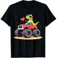 thumbnail image 1 of Valentine's T-Shirt Love Heart Truck Dinosaur Shirt Cotton Graphic Crew Neck Short Sleeve T-Shirts (Men's, Women's), 1 of 4
