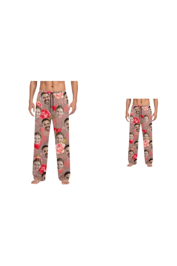 Valentine's Themed Casual Sleep Pants, Comfortable Loungewear for Him, Relaxed Evenings and Cozy Everyday Wear, Matching Couples, Unisex Pajamas, Plaid Design