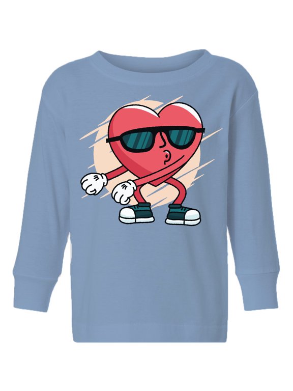 Valentine's Toddler Long Sleeve Shirt Funny Heart Dance Kids T-shirt Valentine's Day Gifts