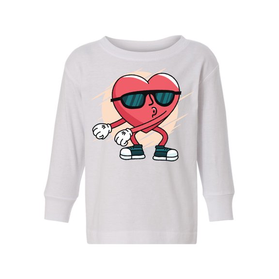 Valentine's Toddler Long Sleeve Shirt Funny Heart Dance Kids T-shirt Valentine's Day Gifts