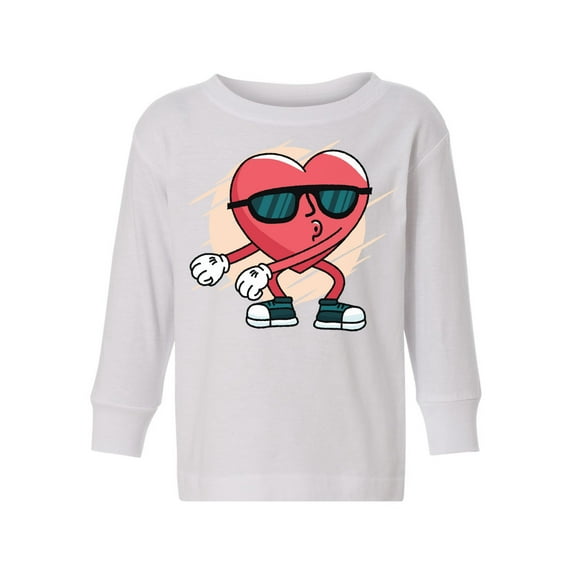 Valentine's Toddler Long Sleeve Shirt Funny Heart Dance Kids T-shirt Valentine's Day Gifts