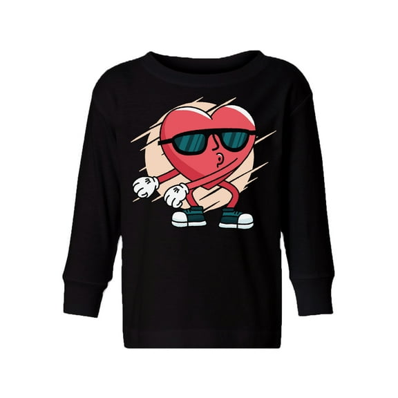 Valentine's Toddler Long Sleeve Shirt Funny Heart Dance Kids T-shirt Valentine's Day Gifts