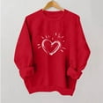 thumbnail image 1 of Valentine's Womens Sweatshirt Fleece Lined Hoodies Round-Neck Long Sleeve Shirts Cute Heart Printed Shirts Graphic Clothes Warm Winter Outfits Casual Loungewear, 1 of 7