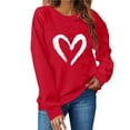 thumbnail image 1 of Valentine's Womens Sweatshirt Fleece Lined Hoodies Round-Neck Long Sleeve Shirts Cute Heart Printed Shirts Graphic Clothes Warm Winter Outfits Casual Loungewear, 1 of 7