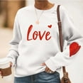 thumbnail image 1 of Valentine's Womens Sweatshirts LOVE Heart Graphic Printed Blouses Long Sleeve Round Neck Shirts Valentines Day Printed Sweaters Pullover Tops, 1 of 5
