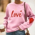 thumbnail image 1 of Valentine's Womens Sweatshirts LOVE Heart Graphic Printed Blouses Long Sleeve Round Neck Shirts Valentines Day Printed Sweaters Pullover Tops, 1 of 5