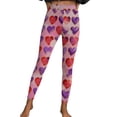 thumbnail image 1 of Valentine's Yoga Pants for Women Elastic Waist Heart Print Stretch Leggings Pink-2 M, 1 of 9