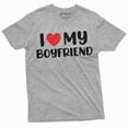 thumbnail image 1 of Valentine's day Funny I love my Boyfriend Tee shirt Valentine's gift Funny Shirt Love BF tee (Medium Grey), 1 of 7