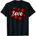 thumbnail image 1 of Valentine's day Shirt -Buffalo Plaid Men Women T-shirt, 1 of 3