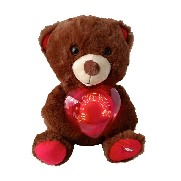 Valentines Animated Plush Bear Stuffed Animal - Sings "Wild Thing" with Light Up Heart