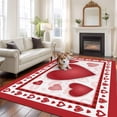 thumbnail image 1 of Valentines Area Rug 5x8 FT, Non Slip Bedroom Throw Carpet, Romantic Red Lips Love Heart Washable Soft Floor Carpet Non-Shedding Rug for Living Room Nursery Dorm Office, 1 of 9
