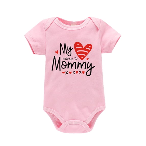 Valentines Baby Boy Outfit Short Sleeve Letter Print Romper Bodysuit Cute Baby Girl Outfit Baby Boy Outfits 9-12 Months