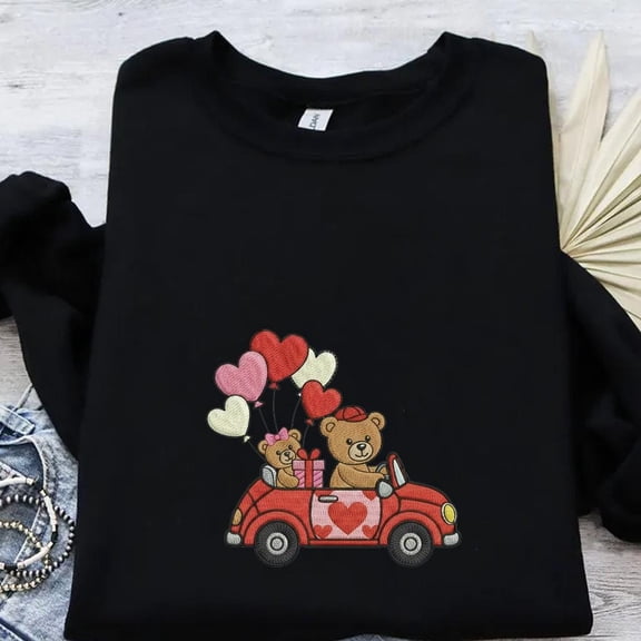 Valentines Bear Couple Embroidery Design, Valentine's Day Machine Embroidery Patterns, Love Pair Stitch Pattern, Gifts for Girlfriend Pes