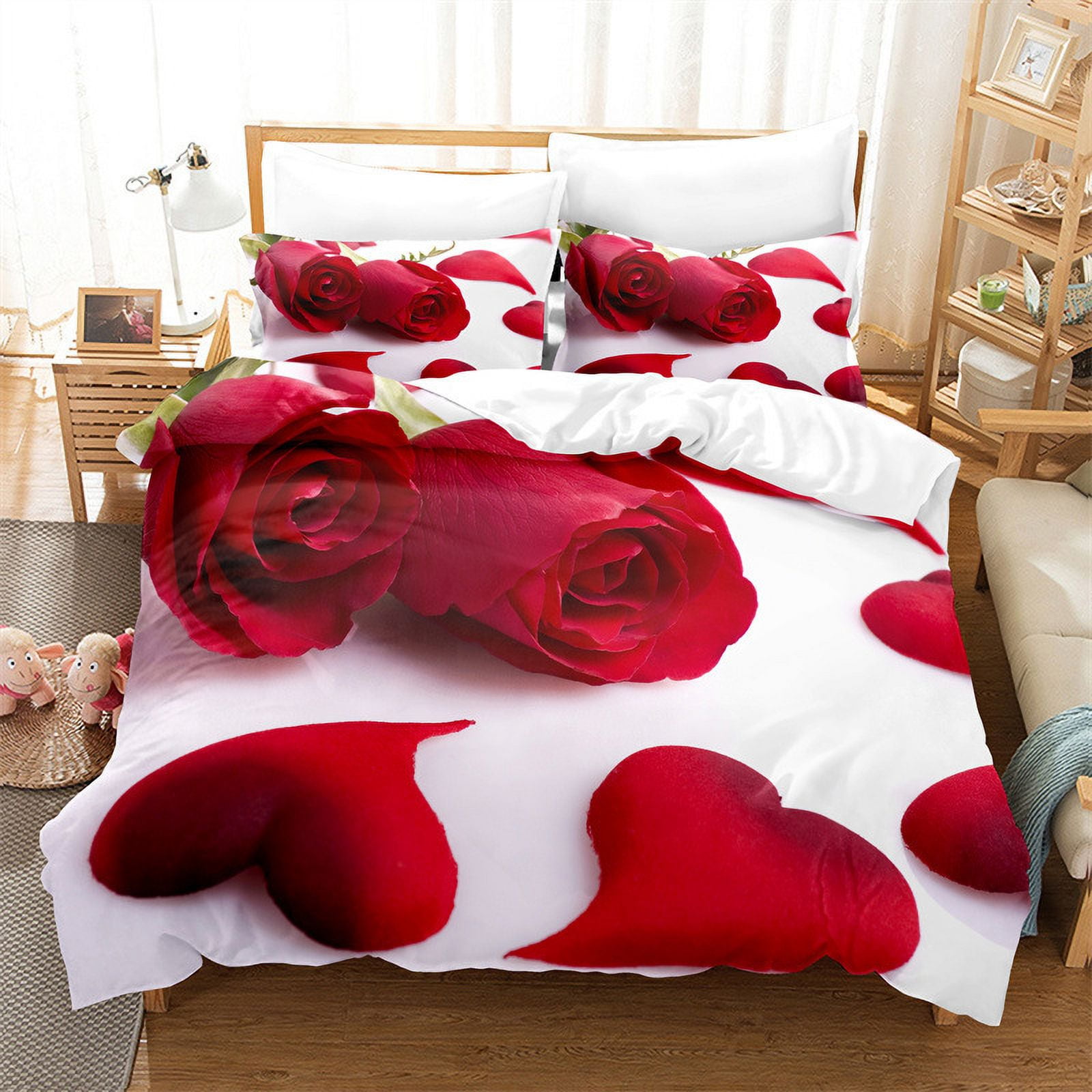 Valentines Bedding Twin Full Queen King Sizes Heart Duvet Cover Set