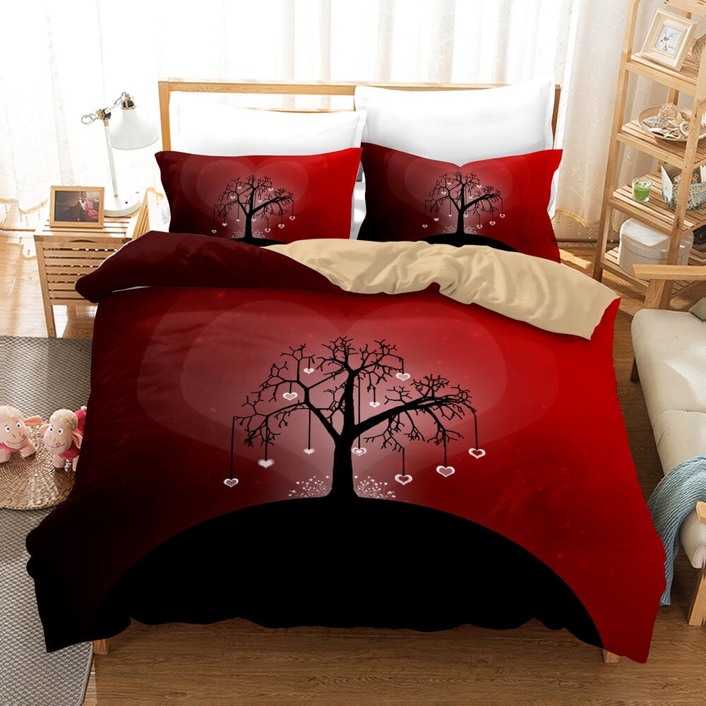 Valentines Bedding Twin Full Queen King Sizes Heart Duvet Cover Set