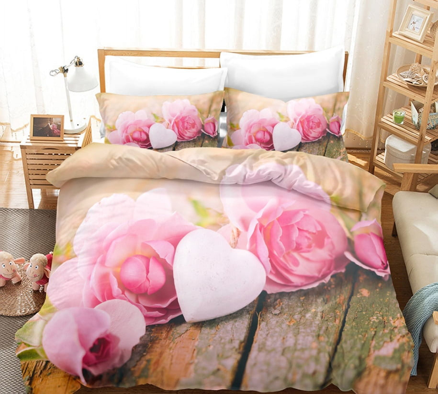 Valentines Bedding Twin Full Queen King Sizes Heart Duvet Cover Set